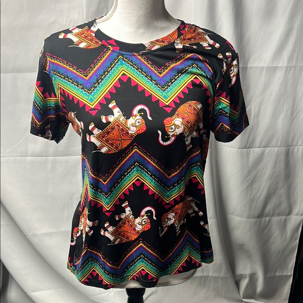 Colorful Elephant Print Women's Top